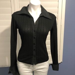 Black button down blouse